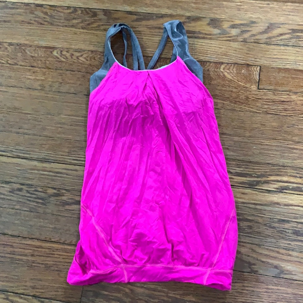Lulu lemon hot pink tank with built in bra